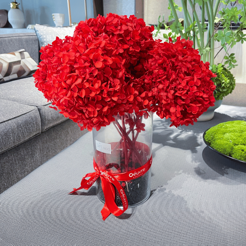 Red potted